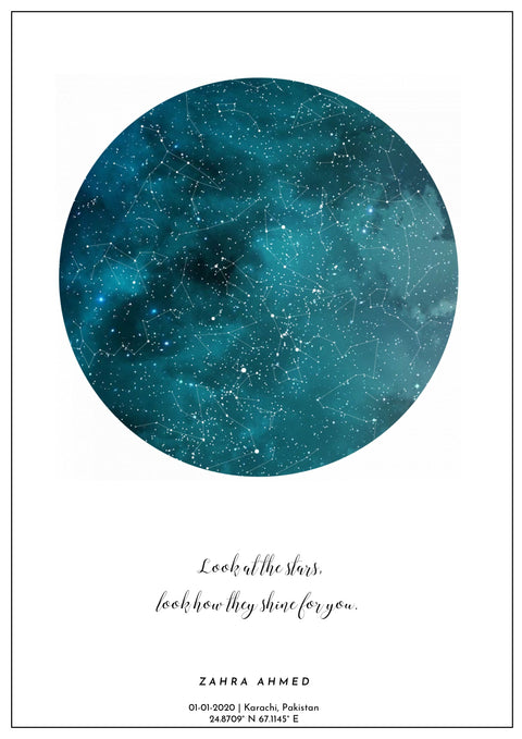 Artic Winter Star Map